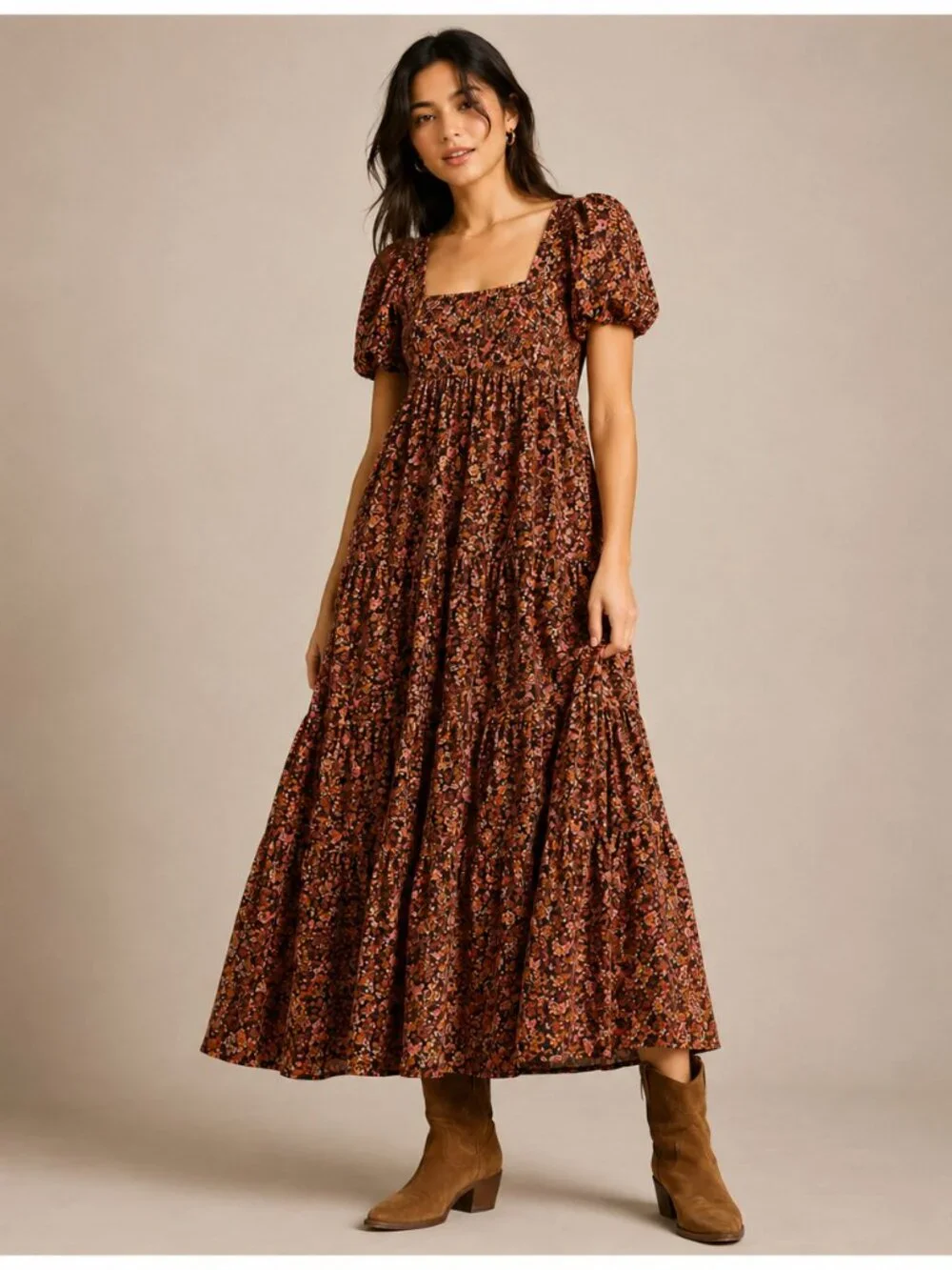 🍂 Free People Corduroy Floral Dress | Thanksgiving Boho Cottagecore